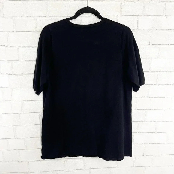 Torrid Black Knit Short Sleeve Shirt with Front Lace Detail Women's Size 1X - Picture 5 of 8